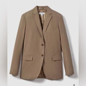 NWOT SINGLE BREASTED COTTON BLAZER IN TAUPE REISS SIZE 10